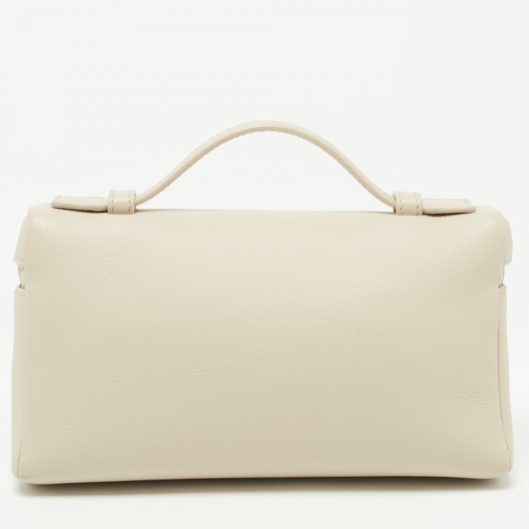 Pre Owned Loro Piana Light Beige Leather Extra Pocket L19 Pouch