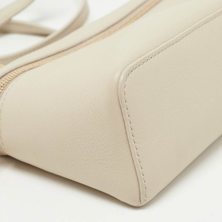 Pre Owned Loro Piana Light Beige Leather Extra Pocket L19 Pouch