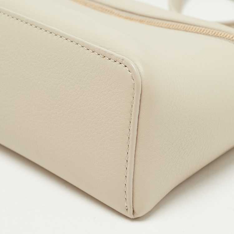 Pre Owned Loro Piana Light Beige Leather Extra Pocket L19 Pouch