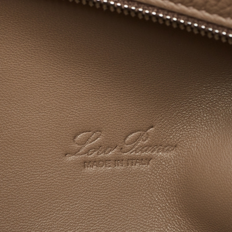 Pre Owned Loro Piana Taupe Leather Extra Pocket L27 Pouch