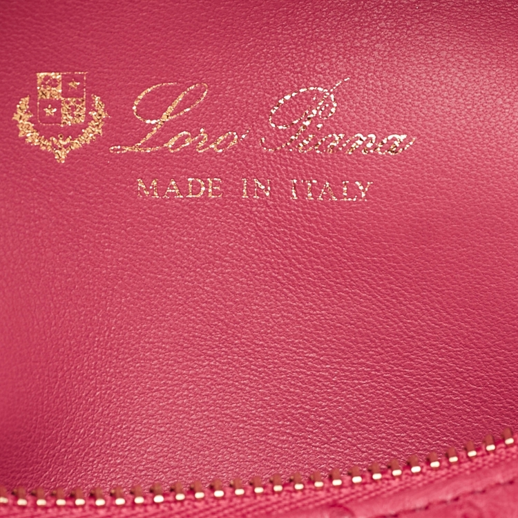 Pre Owned Loro Piana Dark Pink Ostrich L19 Pouch