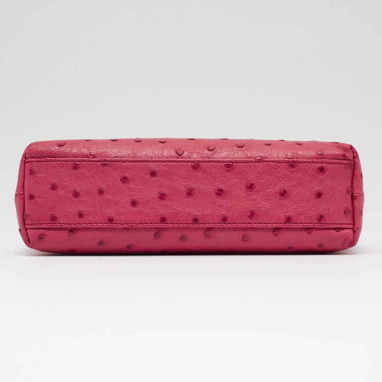 Pre Owned Loro Piana Dark Pink Ostrich L19 Pouch
