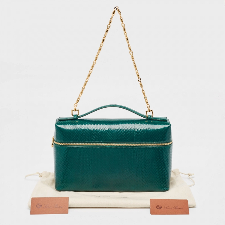Pre Owned Loro Piana Watersnake Leather Extra Pocket L27 Top Handle Bag