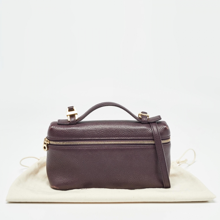 مملوكة مسبقًا Loro Piana Plum Leather Extra Pocket L19 Pouch