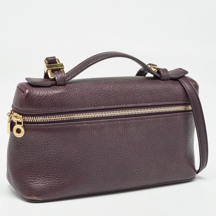 مملوكة مسبقًا Loro Piana Plum Leather Extra Pocket L19 Pouch