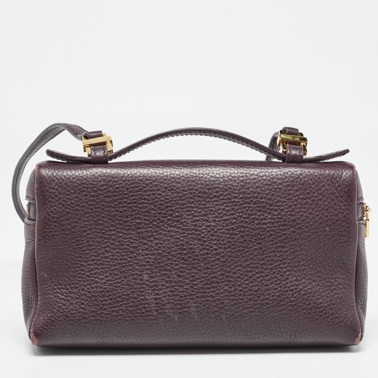 مملوكة مسبقًا Loro Piana Plum Leather Extra Pocket L19 Pouch