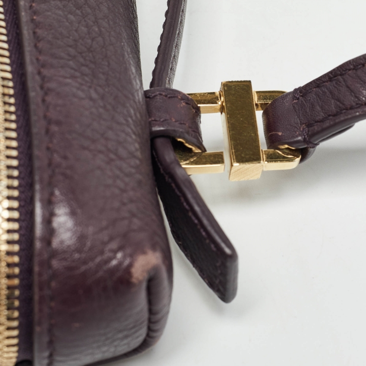 مملوكة مسبقًا Loro Piana Plum Leather Extra Pocket L19 Pouch