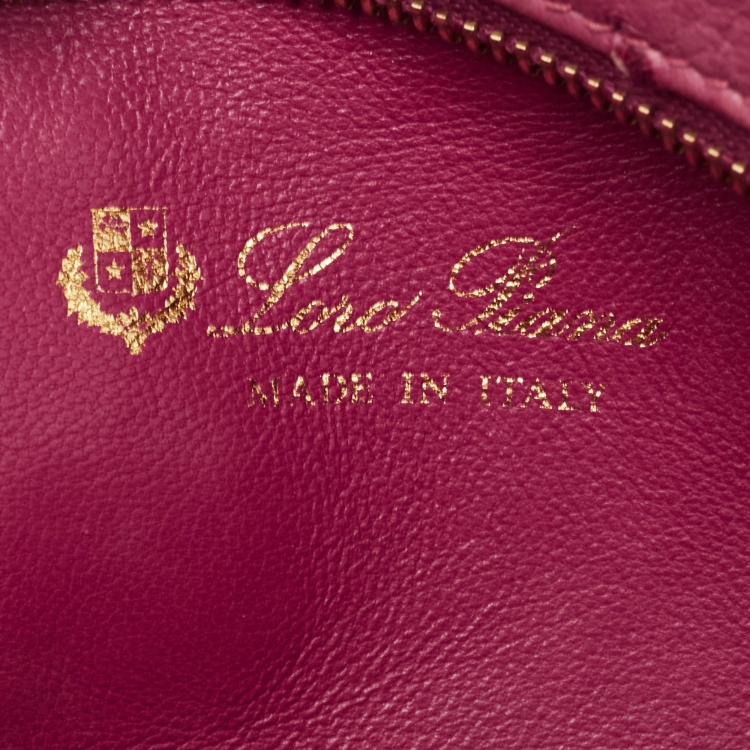 Pre Owned Loro Piana Dark Pink Ostrich L19 Pouch