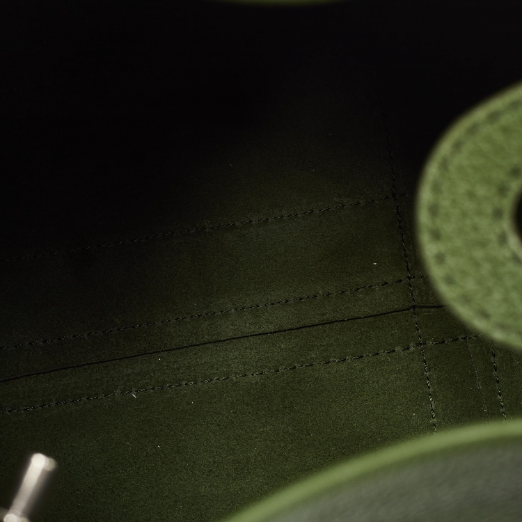 Pre Owned Loro Piana Military Green Leather Micro Bale Bag 