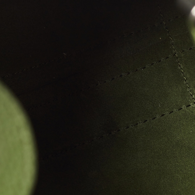 Pre Owned Loro Piana Military Green Leather Micro Bale Bag 