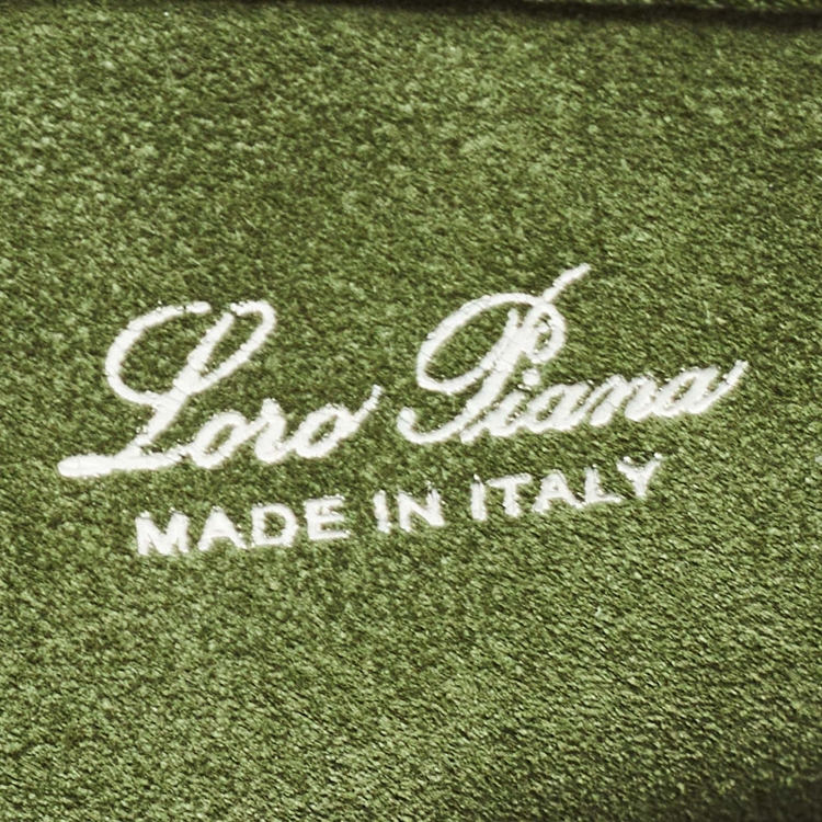 Pre Owned Loro Piana Military Green Leather Micro Bale Bag 
