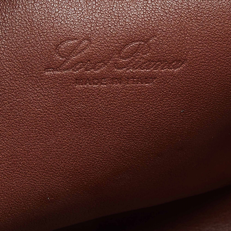 Pre Owned Loro Piana Brown Ostrich Leather Extra Pocket L27 Pouch