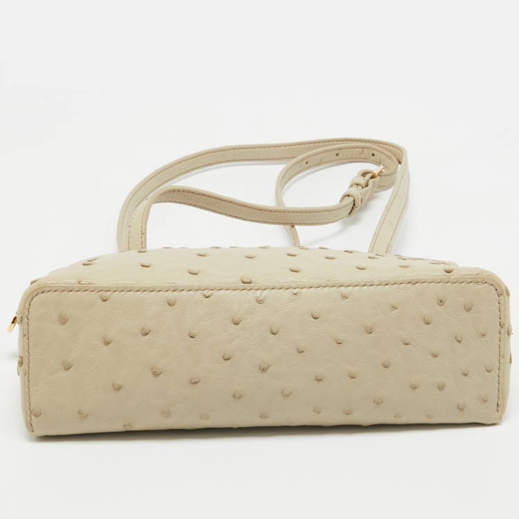 Pre Owned Loro Piana Light Beige Leather Extra Pocket L19 Pouch