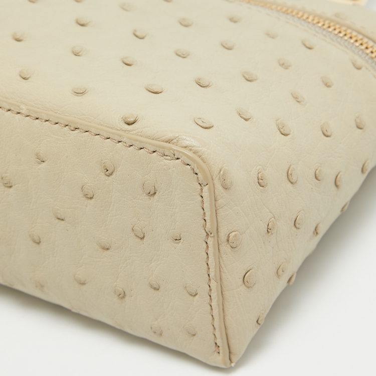 Pre Owned Loro Piana Light Beige Leather Extra Pocket L19 Pouch