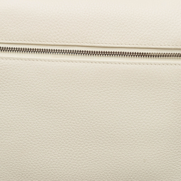 Pre Owned Loro Piana White Leather Extra Pocket L23 Backpack