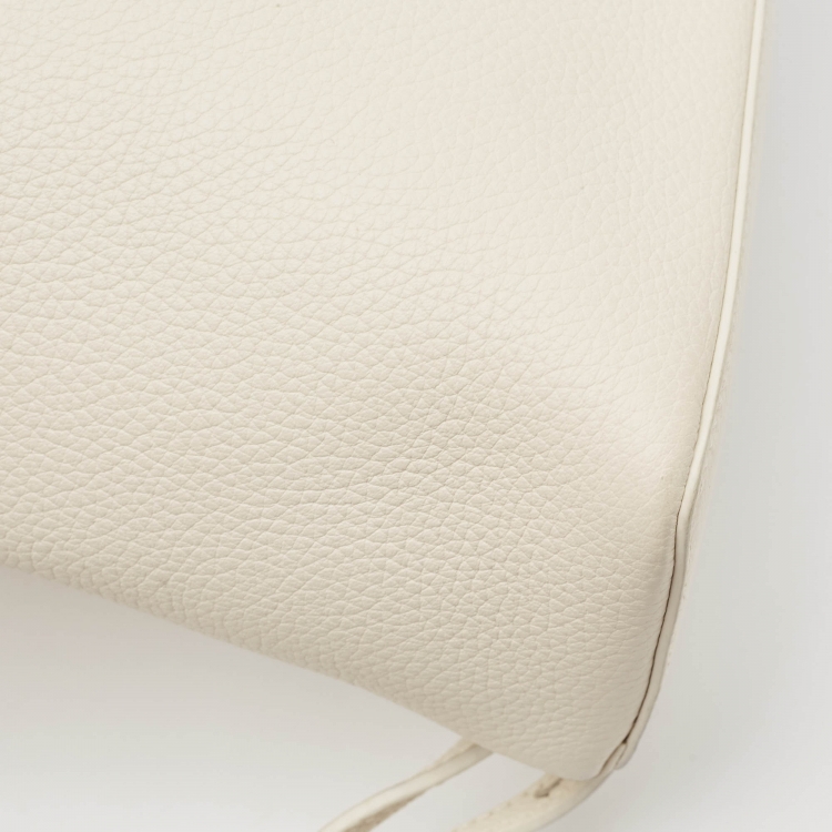 Pre Owned Loro Piana White Leather Extra Pocket L23 Backpack