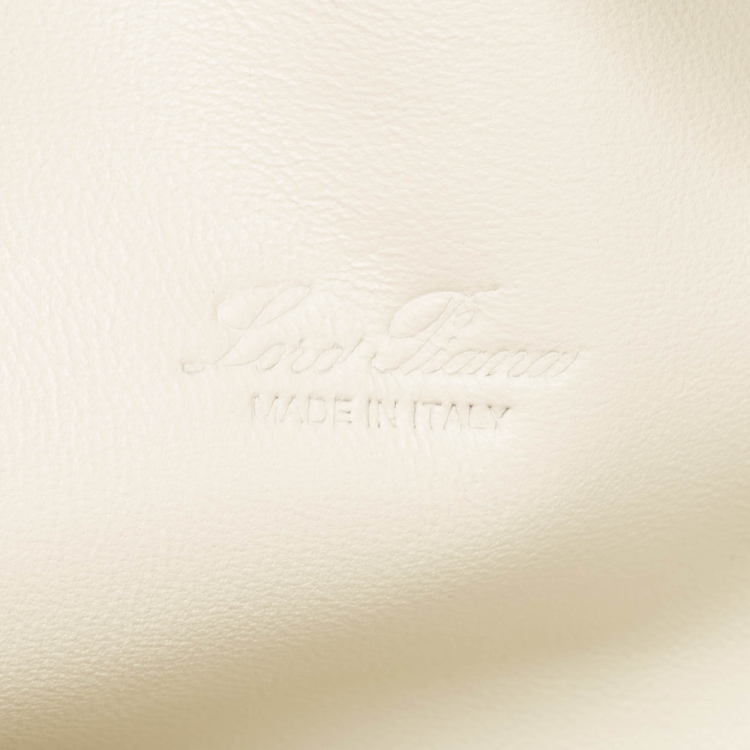 Pre Owned Loro Piana White Leather Extra Pocket L23 Backpack
