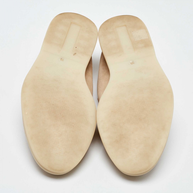 Pre Owned Loro Piana Beige Suede Summer Charms Walk Loafers Size 39