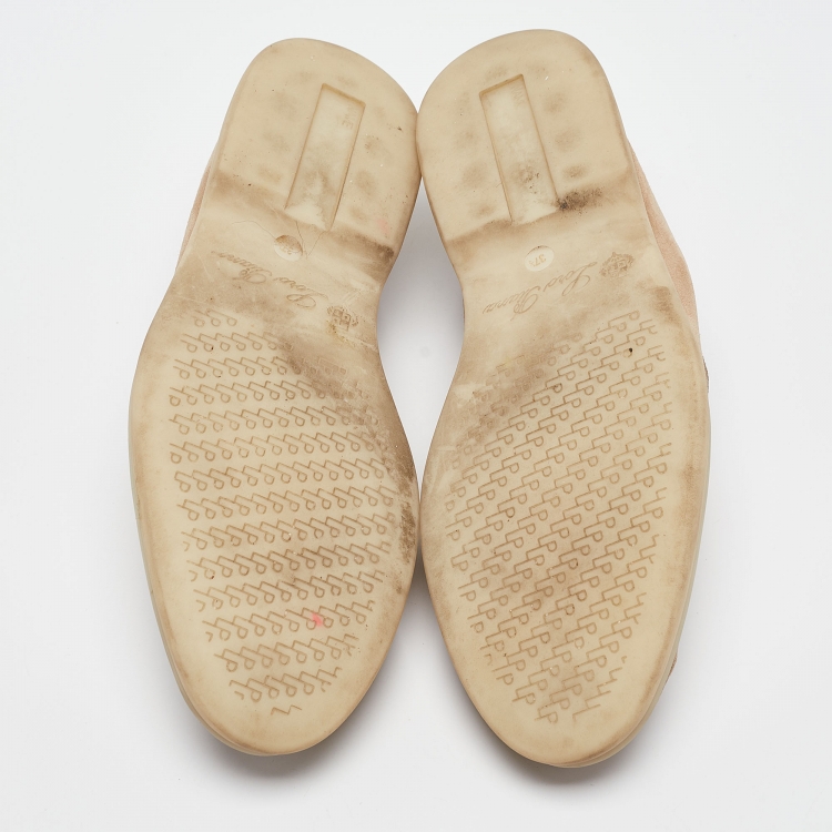 Pre Owned Loro Piana Beige Suede Summer Charms Walk Loafers Size 37.5