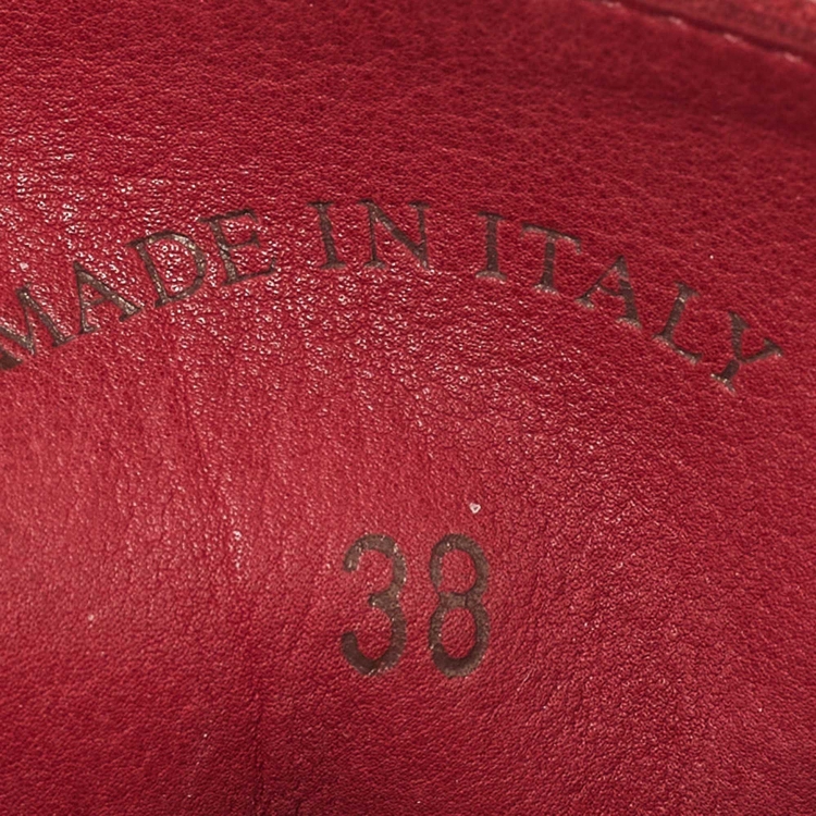 Pre Owned Loro Piana Red Suede Summer Charms Walk Loafers Size 38