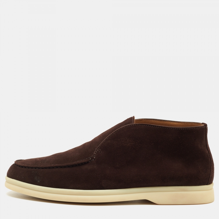 مملوكة مسبقًا Loro Piana Brown Suede Open Walk  Boots Size 37