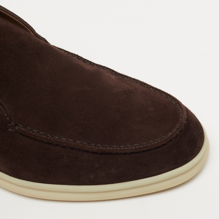 مملوكة مسبقًا Loro Piana Brown Suede Open Walk  Boots Size 37