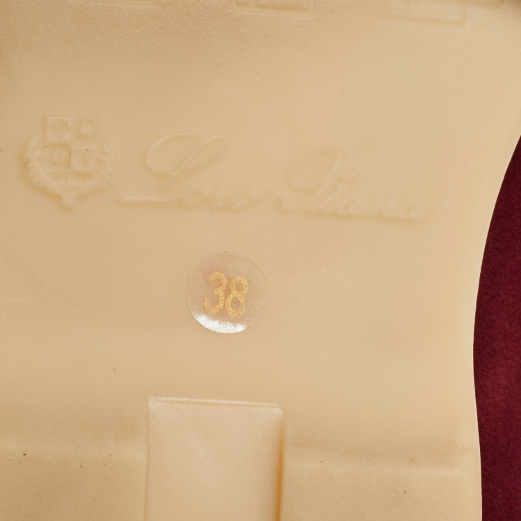 Pre Owned Loro Piana Burgundy Suede Summer Charms Loafers Size 38
