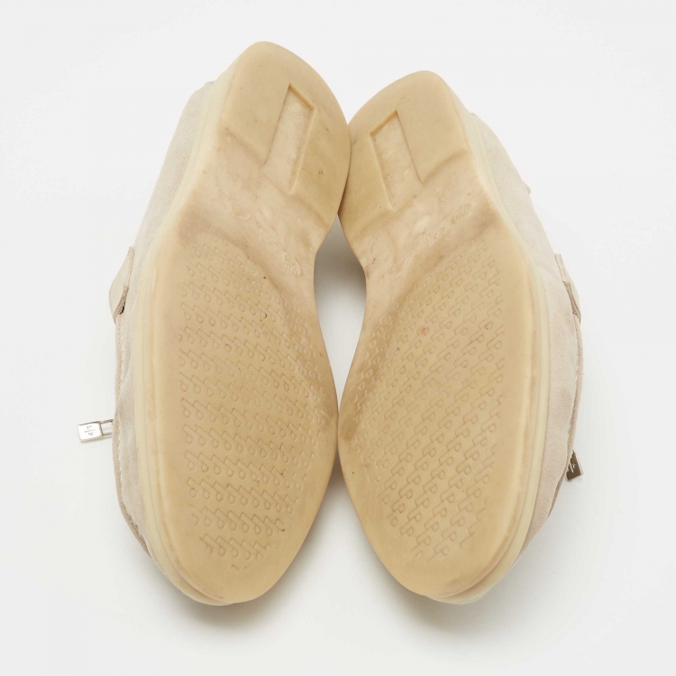 Pre Owned Loro Piana Beige Suede Summer Charms Walk Loafers Size 40