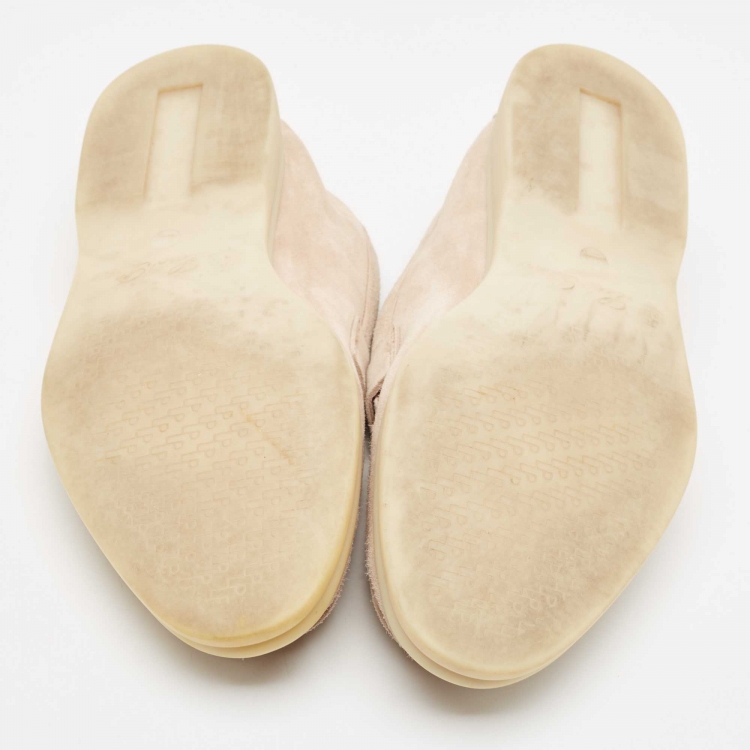 Pre Owned Loro Piana Beige Suede Summer Charms Walk  Loafers Size 37.5