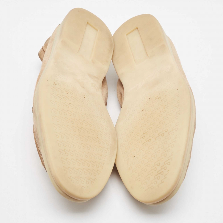 Pre Owned Loro Piana Beige Suede Summer Charms Walk Loafers Size 36