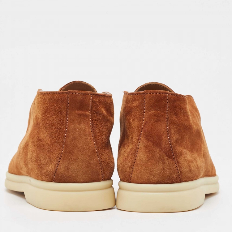 Pre Owned Loro Piana Brown Suede Open Walk Boots Size 38
