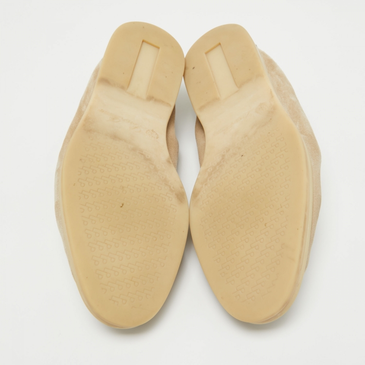 Pre Owned Loro Piana Beige Suede Summer Charms Walk Loafers Size 39