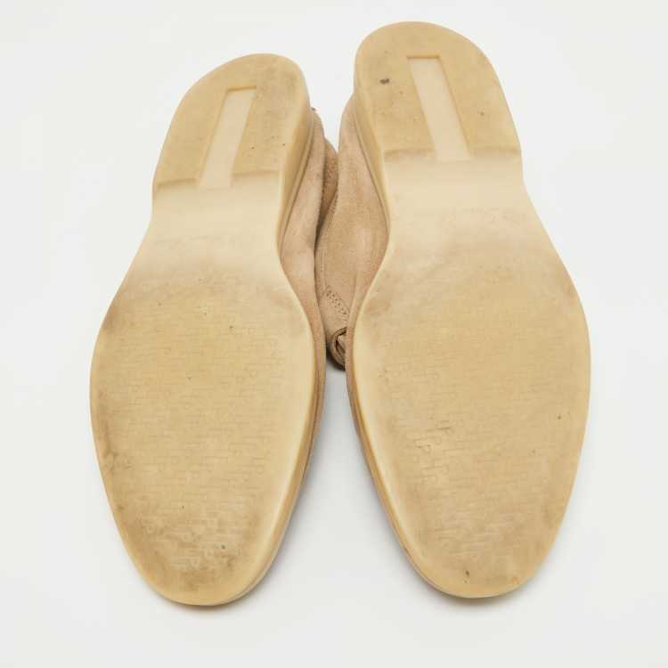Pre Owned Loro Piana Beige Suede Summer Charms Walk Loafers Size 39.5
