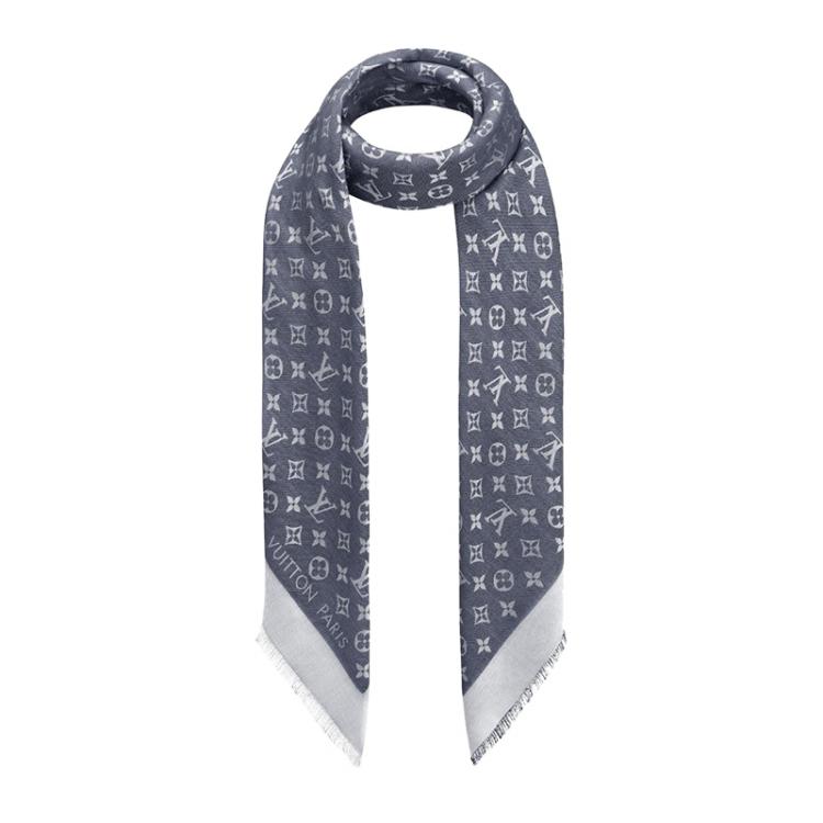 vuitton monogram scarf blue