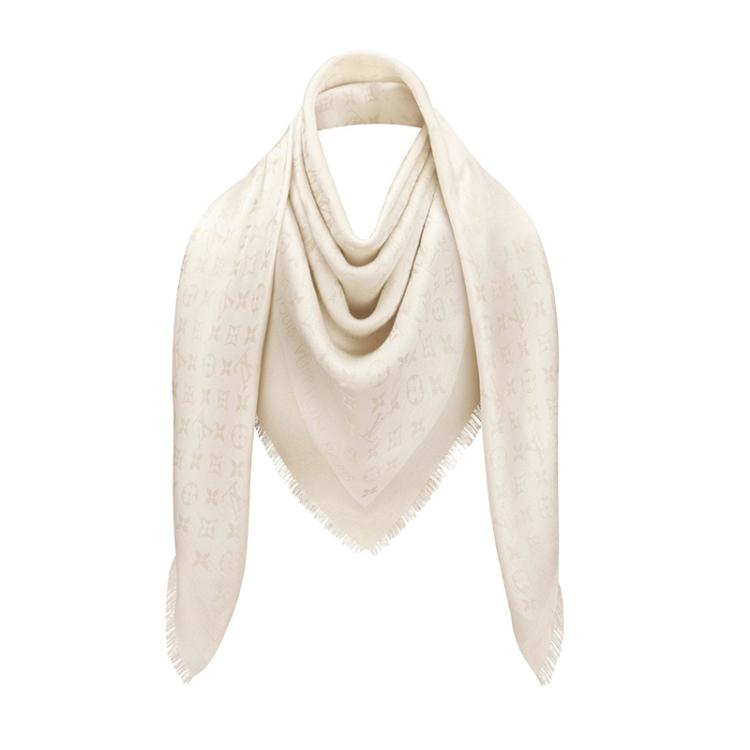 Louis Vuitton Scarf White - 14 For Sale on 1stDibs  lv scarf white, louis  vuitton white scarf, white louis vuitton scarf