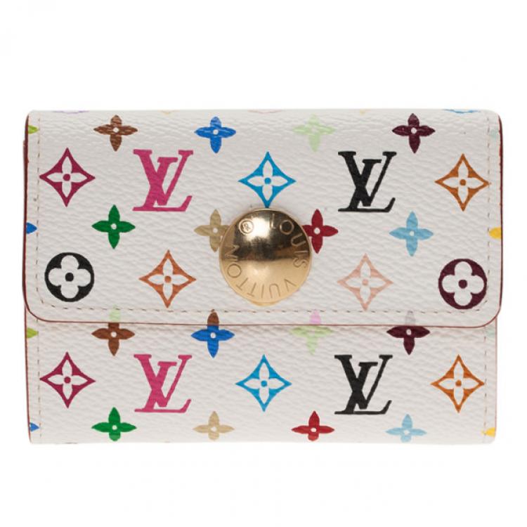 Louis Vuitton White Multicolor Monogram Card Holder Wallet
