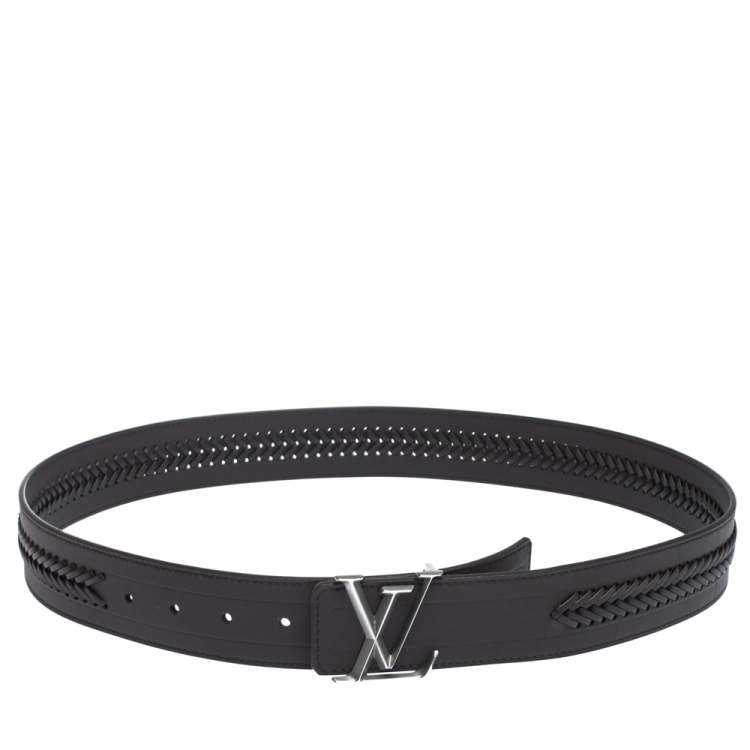 Louis Vuitton Dark Brown Monogram Leather LV Initiales Belt 90 CM Louis  Vuitton