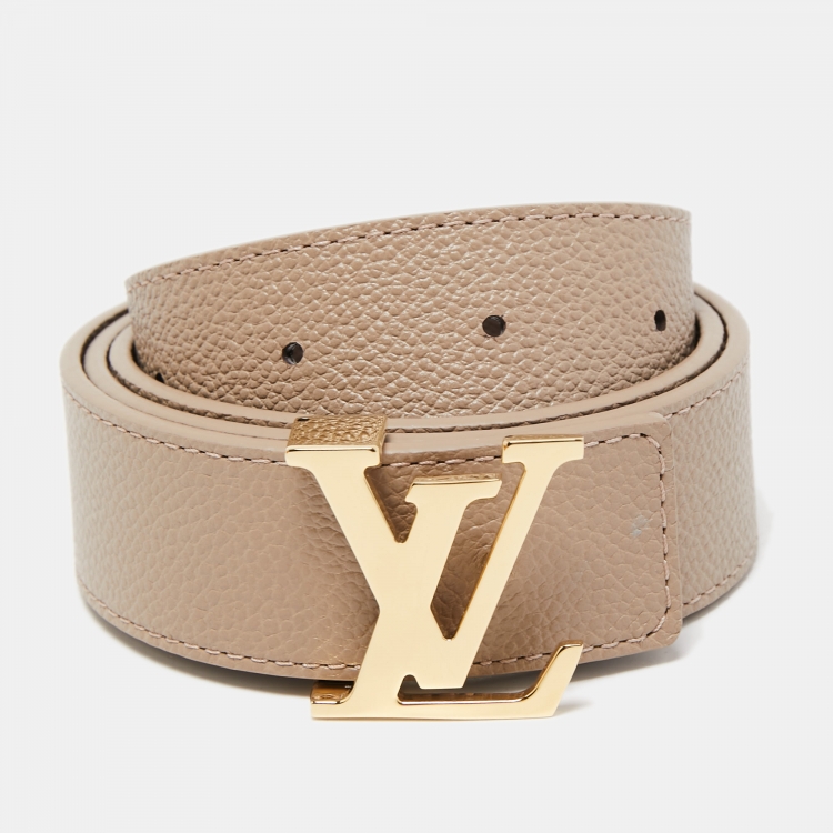 Louis Vuitton Tourterelle Beige Monogram Canvas and Leather LV Initiales Reversible  Belt 80CM Louis Vuitton