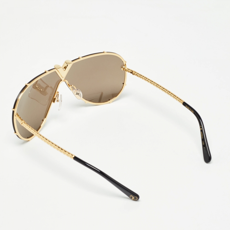 Louis Vuitton Black/Gold Z0897E LV Drive Aviator Sunglasses Louis
