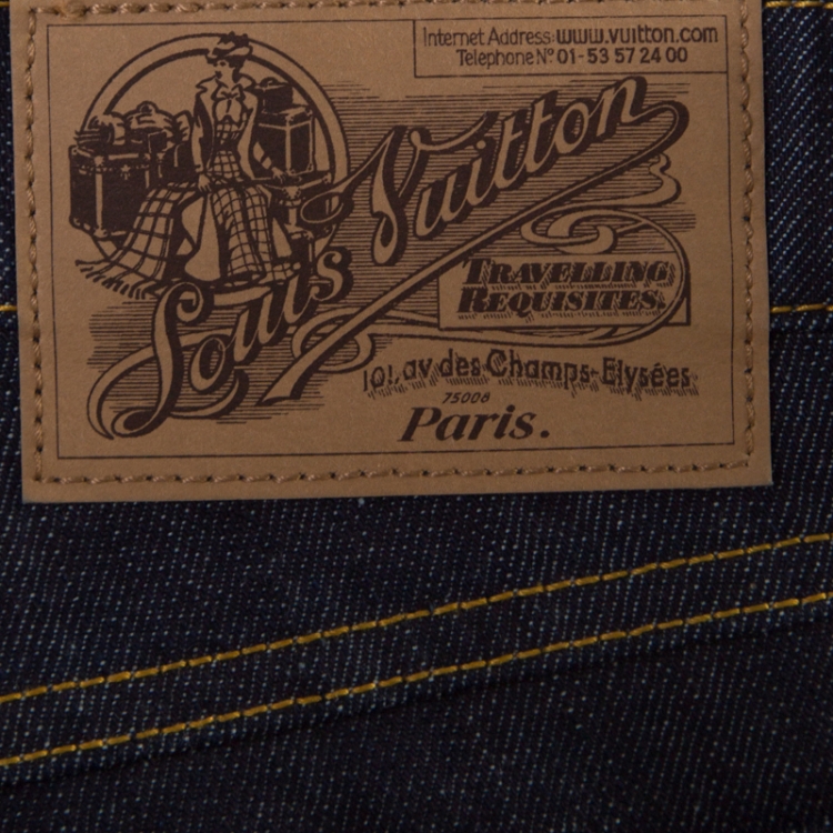 Pre Owned Louis Vuitton Indigo Dark Wash Denim Straight Fit Jeans S