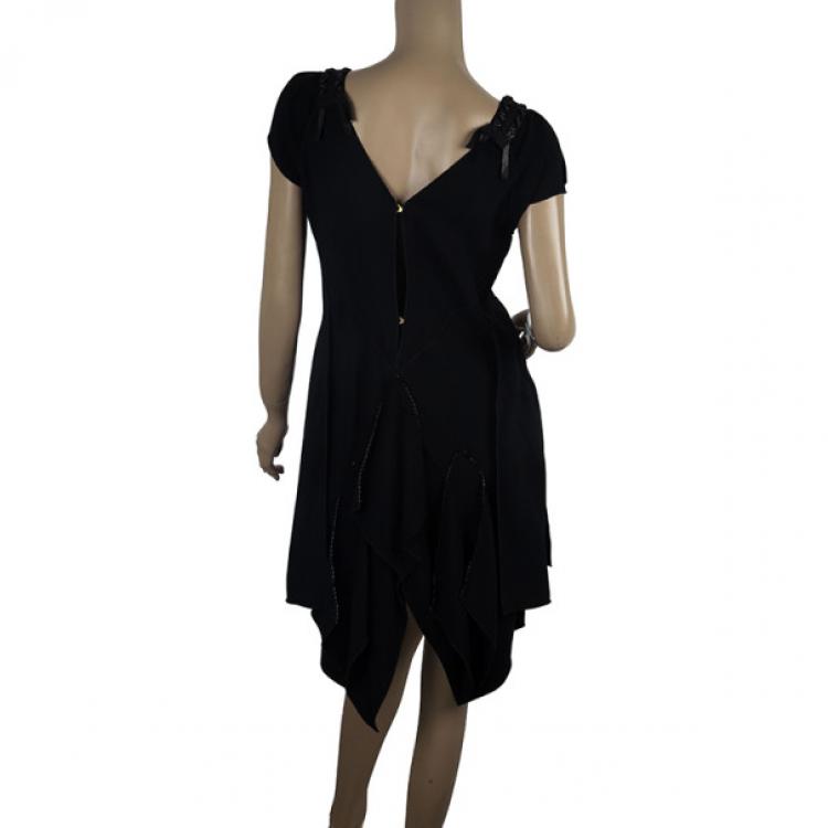 Pre Owned Louis Vuitton Ruffle Patch Dress M