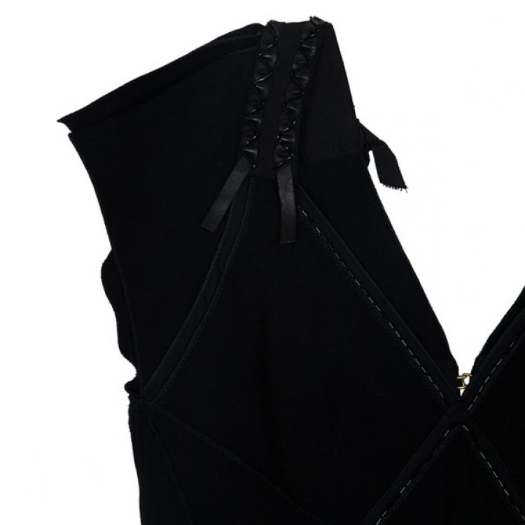 Pre Owned Louis Vuitton Ruffle Patch Dress M