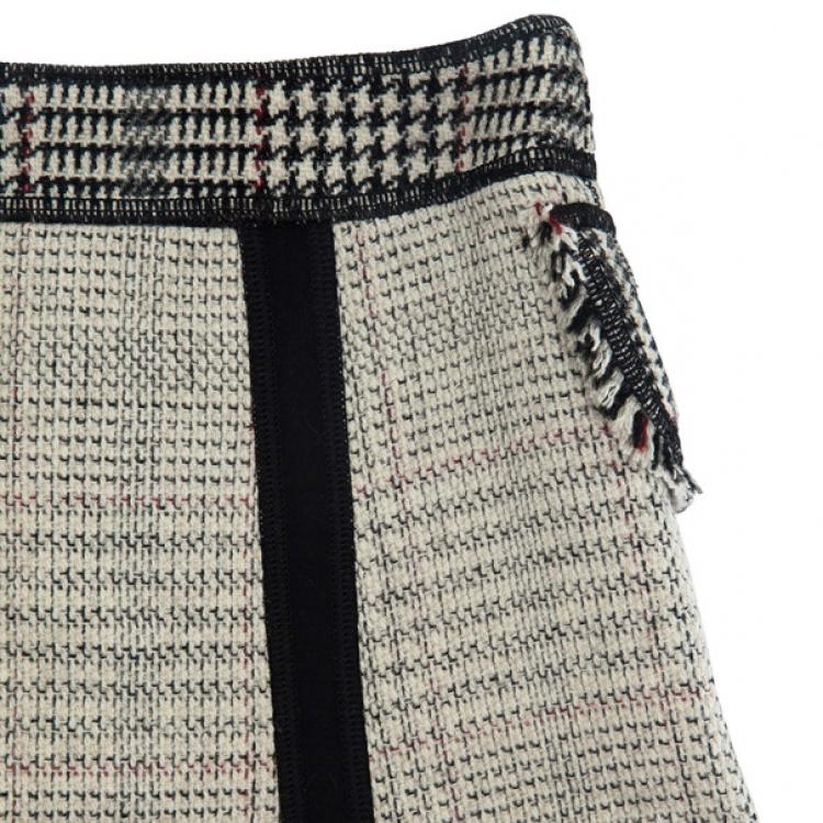 Pre Owned Louis Vuitton Overlap Tweed Skirt S