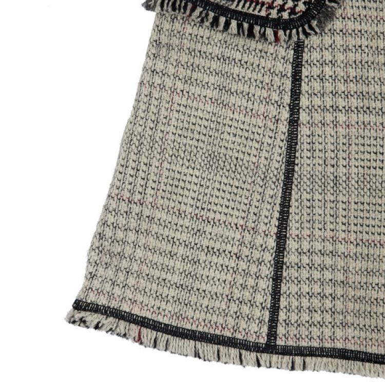Pre Owned Louis Vuitton Overlap Tweed Skirt S