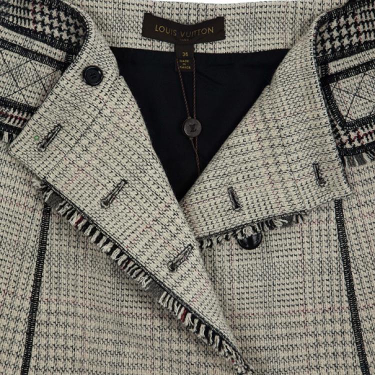 Pre Owned Louis Vuitton Overlap Tweed Skirt S