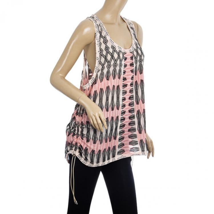 Pre Owned Louis Vuitton Patterned Sleeveless Top S