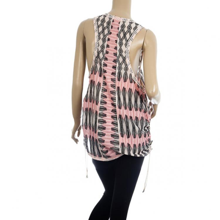 Pre Owned Louis Vuitton Patterned Sleeveless Top S
