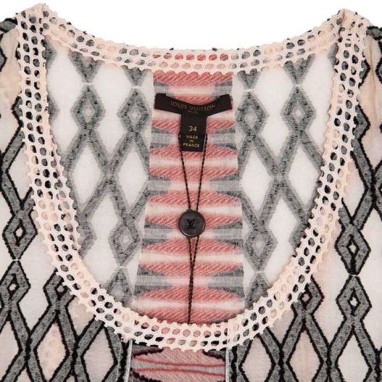 Pre Owned Louis Vuitton Patterned Sleeveless Top S