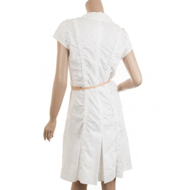 Pre Owned Louis Vuitton Eyelet Dress with Belt