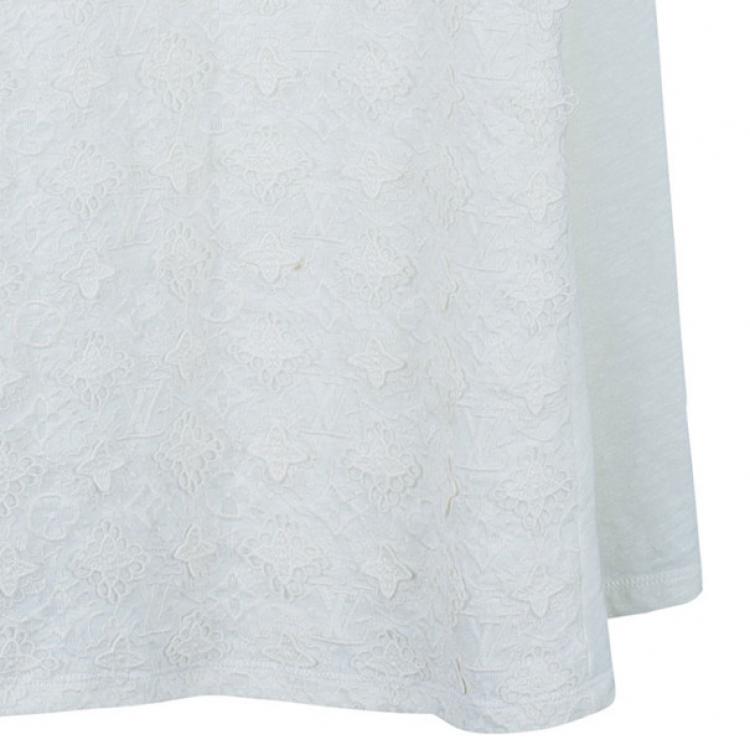 Pre Owned Louis Vuitton Monogram Crochet Linen Sleeveless Dress M